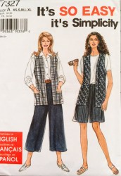 7327 SO EZ WIDE SPLIT SKIRT CULOTTES, VEST PATTERN 6-24